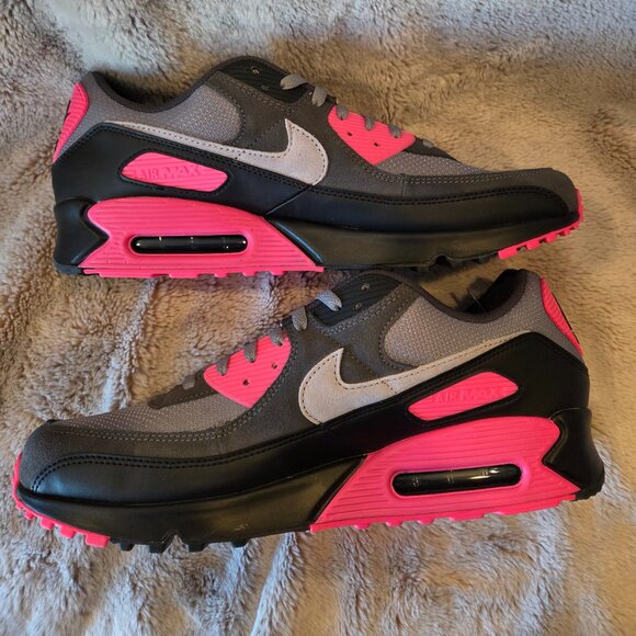 Men's Size 15 - Nike Air Max 90 Wolf Grey Hyper Pink (DM0029-010) - Picture 4 of 7